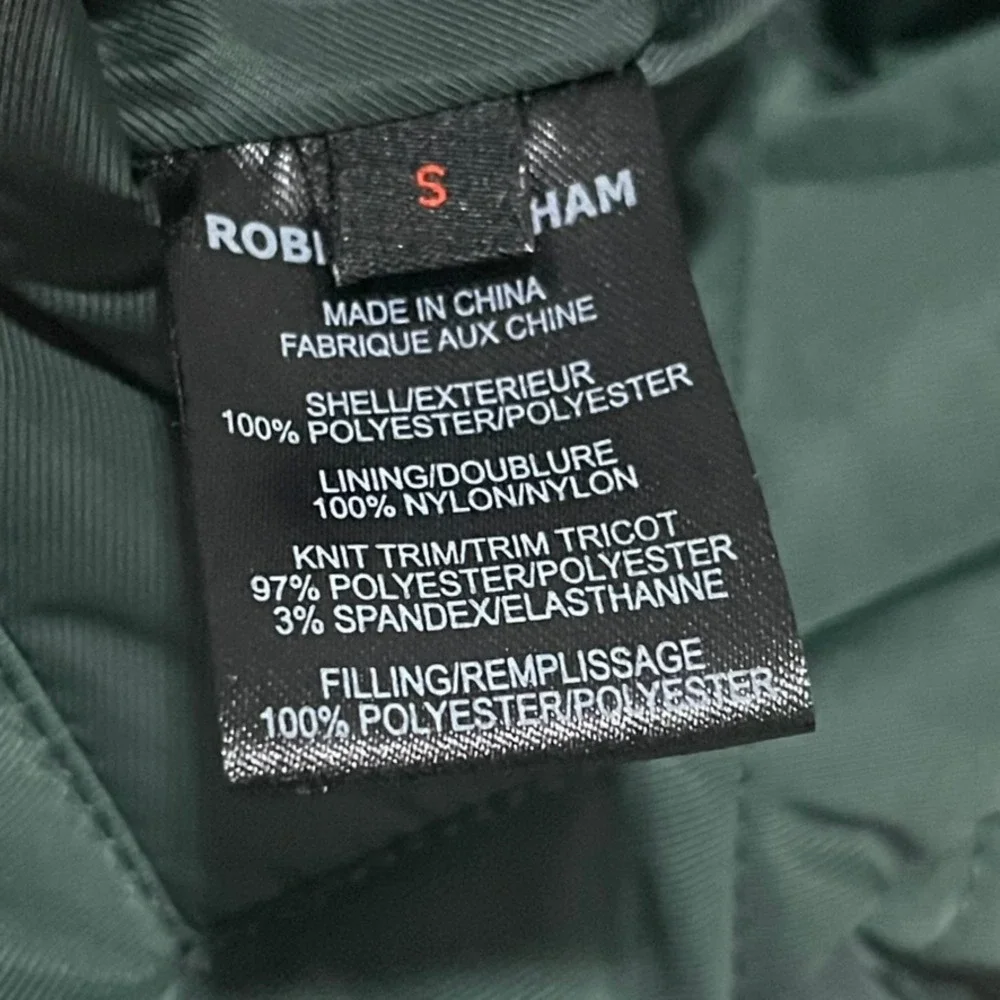 Robert Graham Jacket Men Small Green Reversible Bomber Quilted Military Full Zip